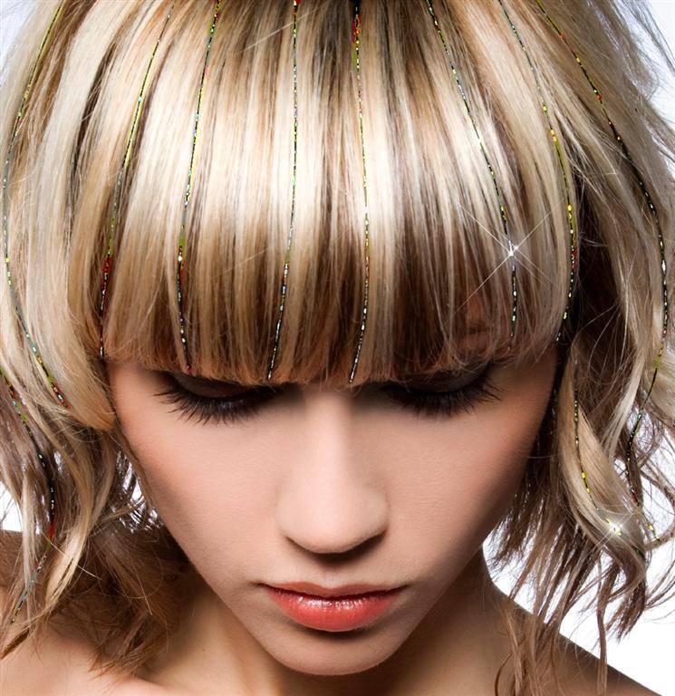 Hair Dazzle on a model's hair